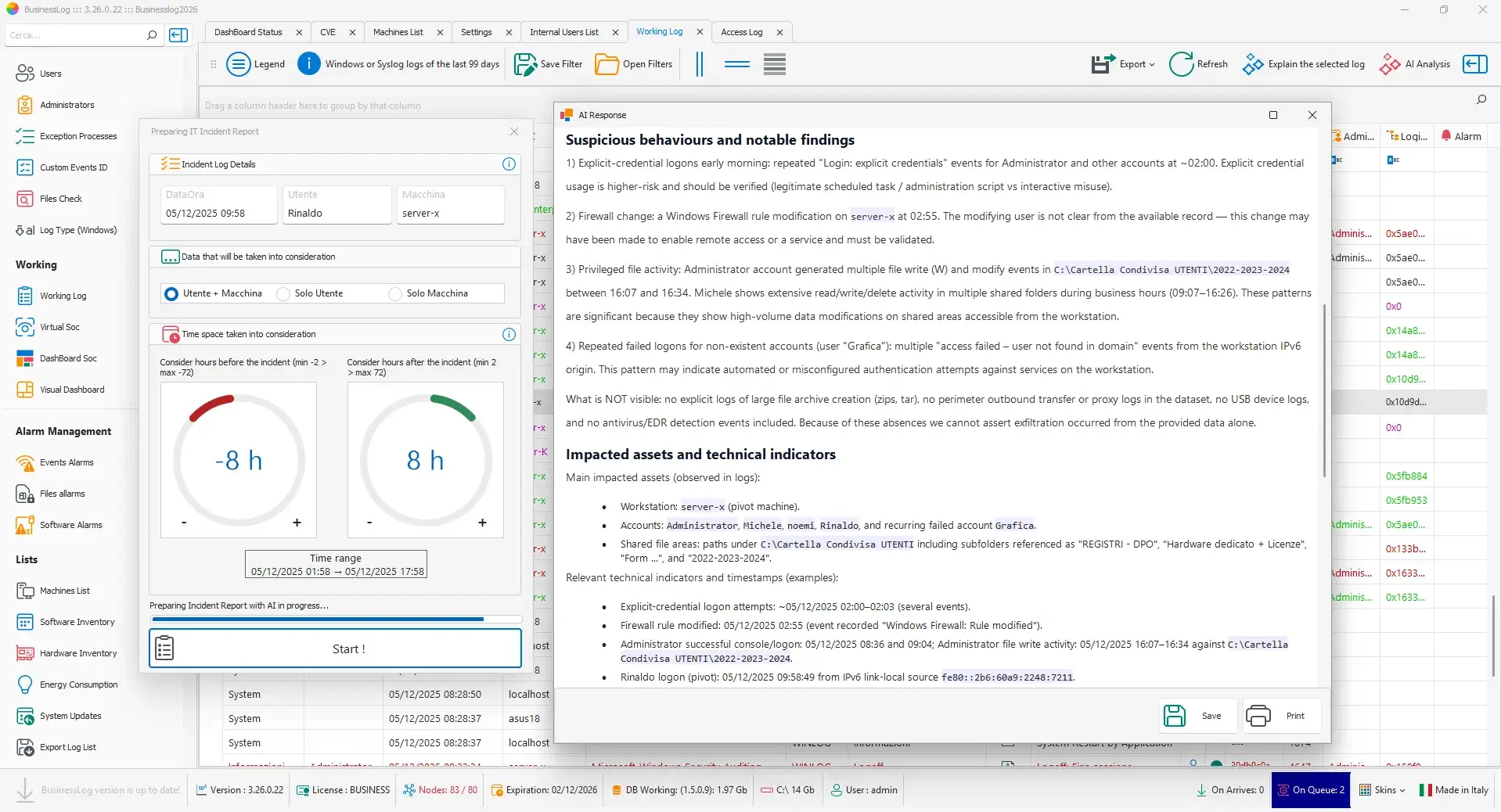 Incident report findings and indicators